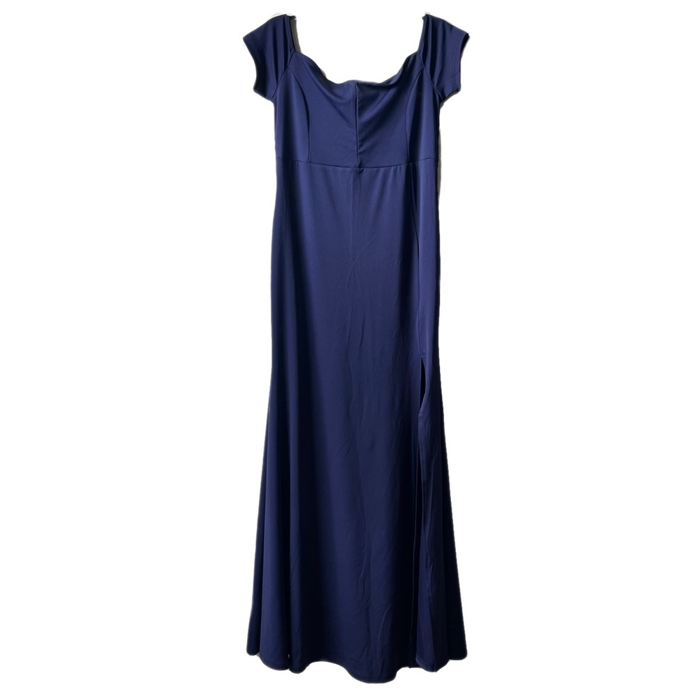 XL Navy Off Shoulder Evening Gown. Brand new